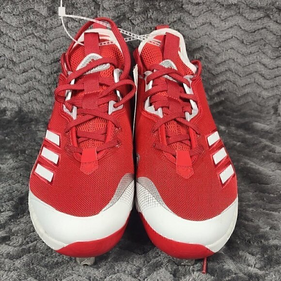 Adidas Ironskin Icon 6 Metal Baseball Cleats Red/White EG6550 (NWT) Size 8 - Picture 1 of 6